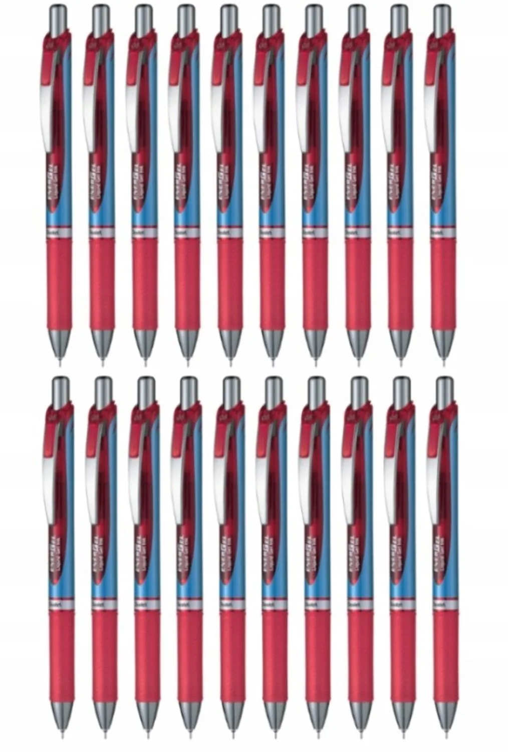 EnerGel BLN75 Gel Pen 0.5mm - Set van 20 von Pentel in Rot – Produktfoto