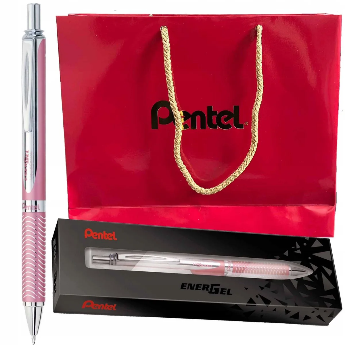 EnerGel Roze Balpen met Etui - Stijlvol Schrijven van Pentel – productfoto