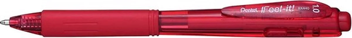Feel-it! WOW! Rood Intrekbare balpen met klembevestiging 12 stuk(s) von Pentel in Rot, Transparent – Produktfoto