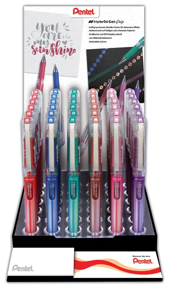 Gel-Tintenroller K230, farbig sortiert, Display von Pentel – Produktfoto