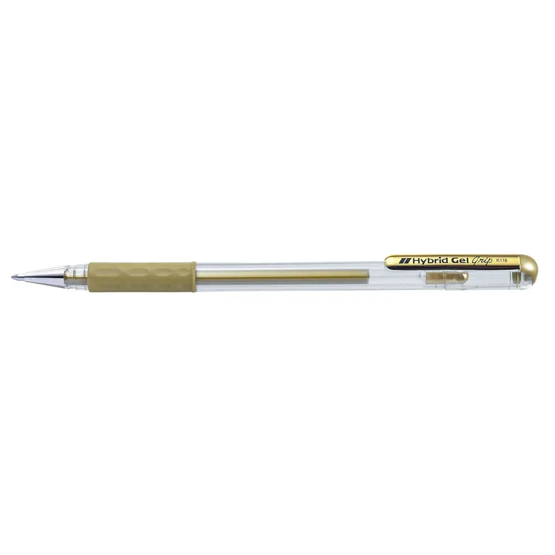 Gelschrijver pentel k118 grip m goud | 12 stuks by Pentel – product photo