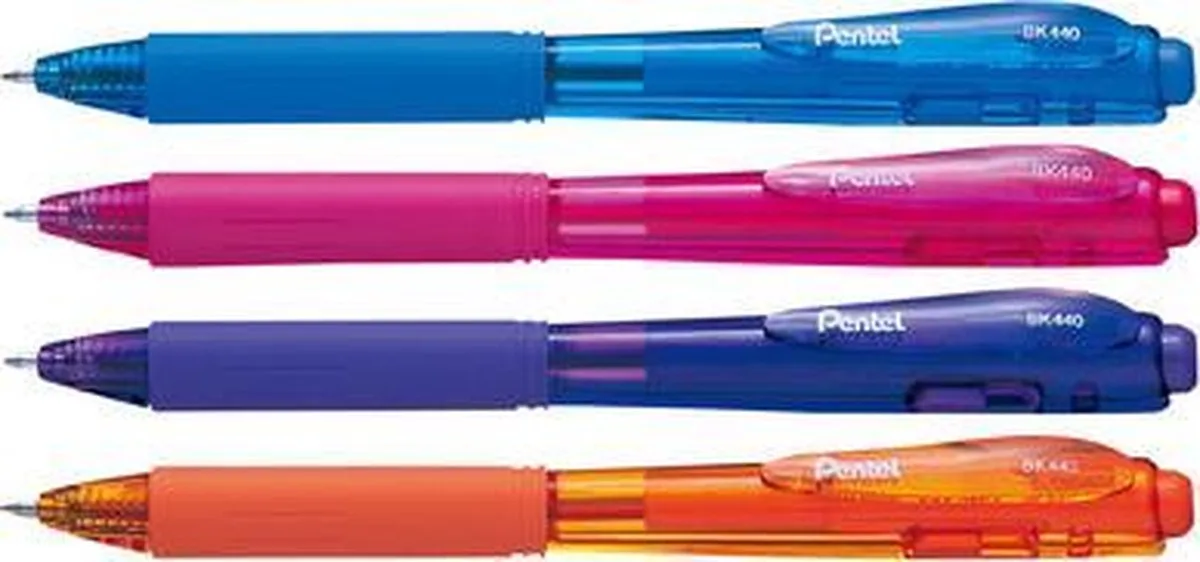 Druckkugelschreiber BK440, grün von Pentel in Weiß – Produktfoto