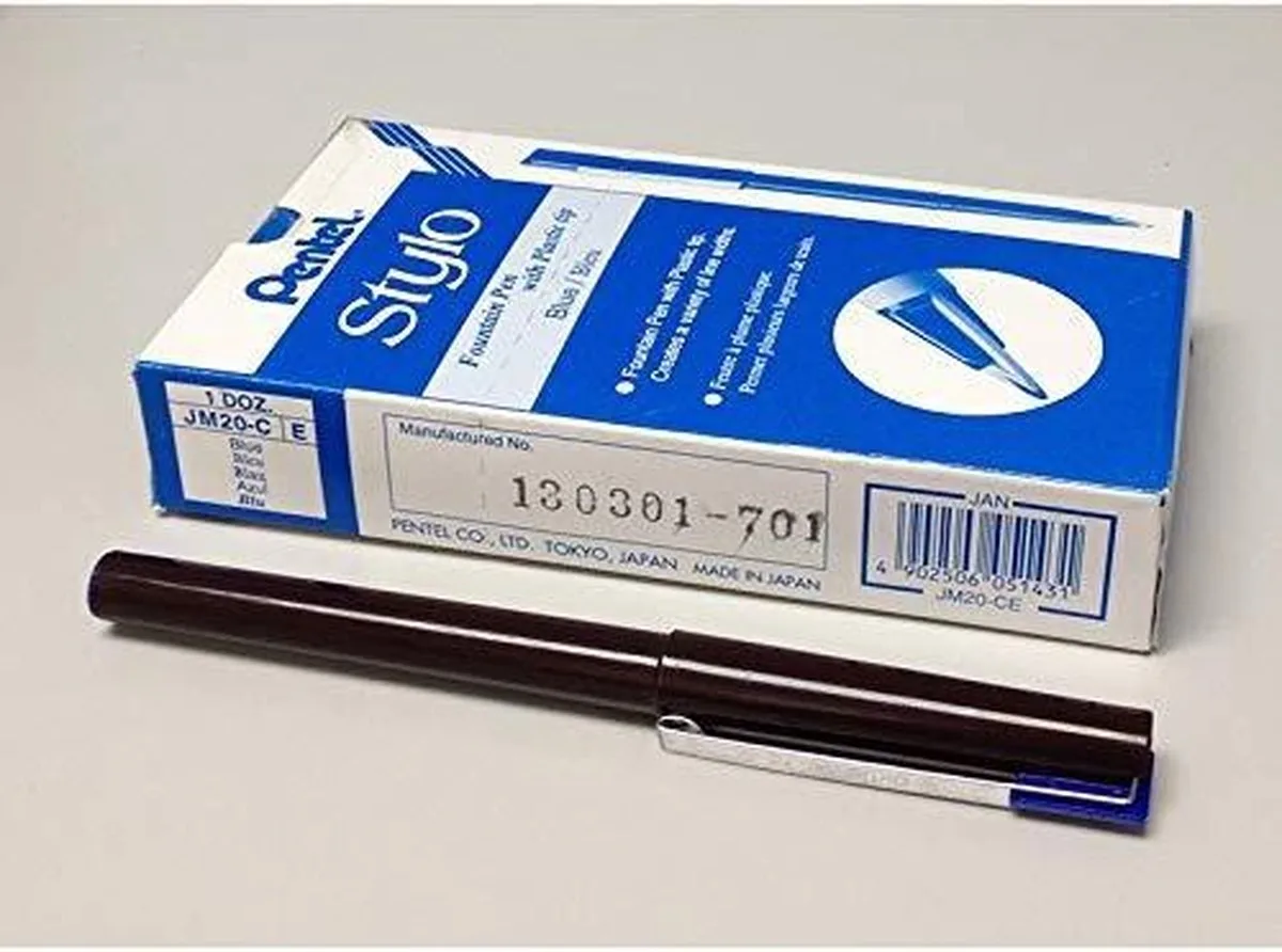 JM20 Tradio Stylo Fountain Pen (12pcs) - Blue Ink de Pentel en Bleu – photo produit