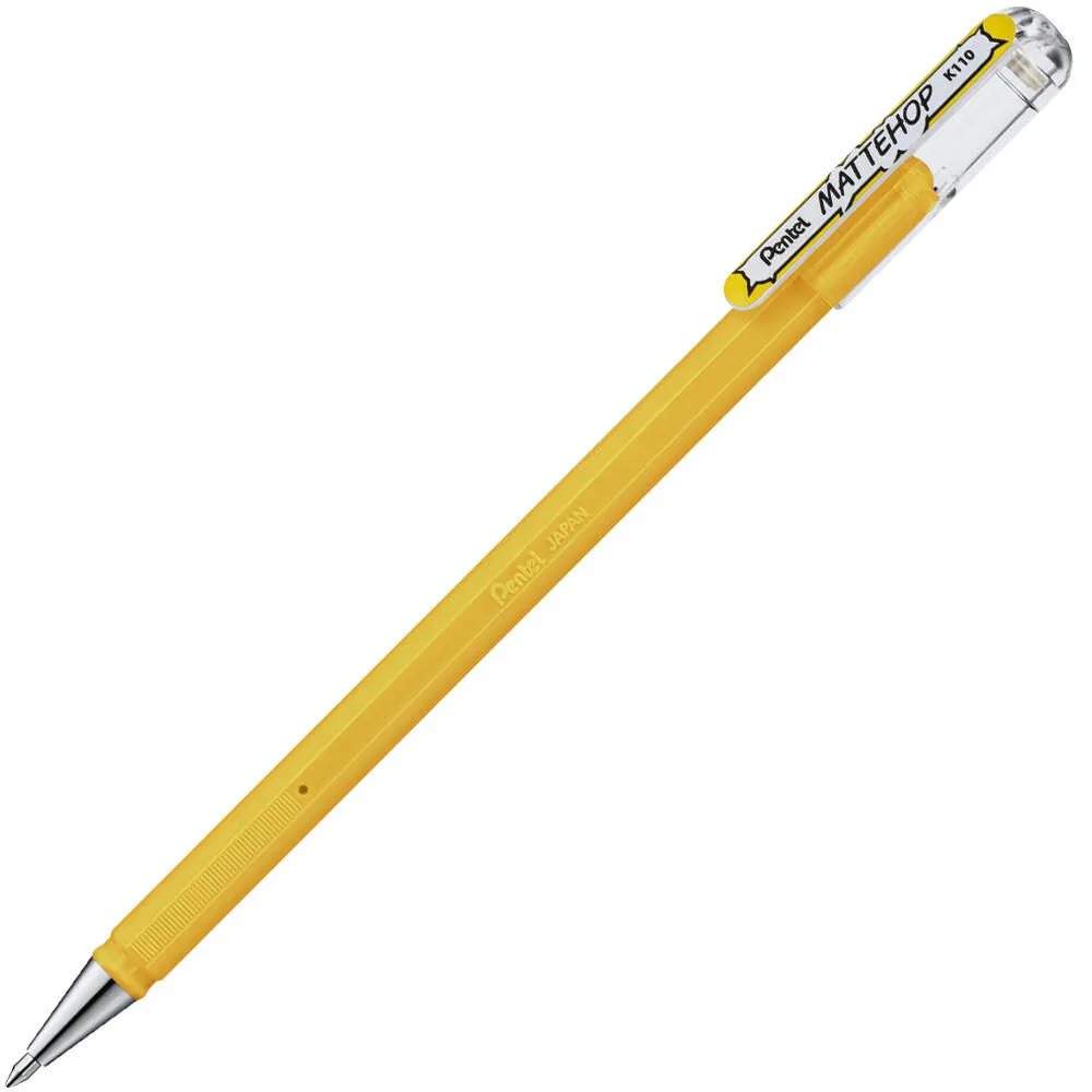 Mattehop Gelschreiber 0.5 mm, Schreibfarbe: Gelb fra Pentel – produktbillede