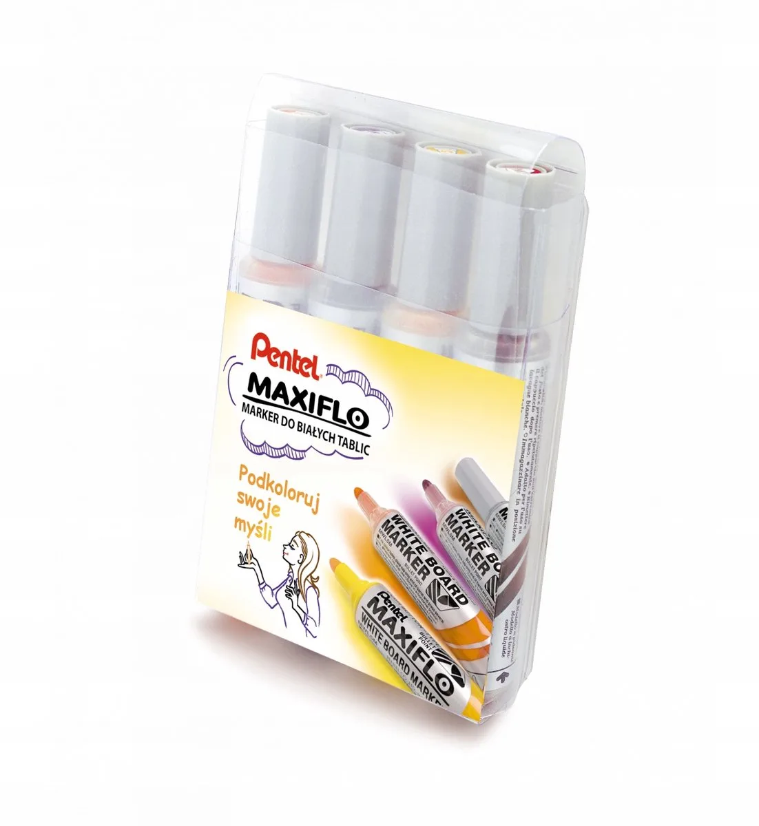 Maxiflo MWL5M Whiteboardmarkers - 4 kleuren by Pentel in Multicolour – product photo