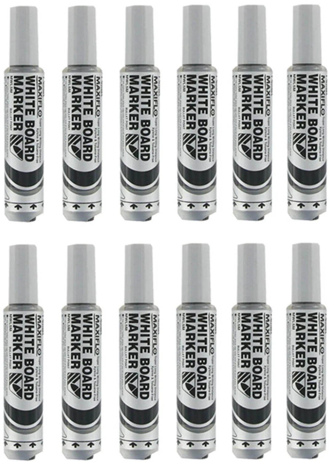 Maxiflo Whiteboard Marker - 12 Stuks van Pentel in Zwart – productfoto