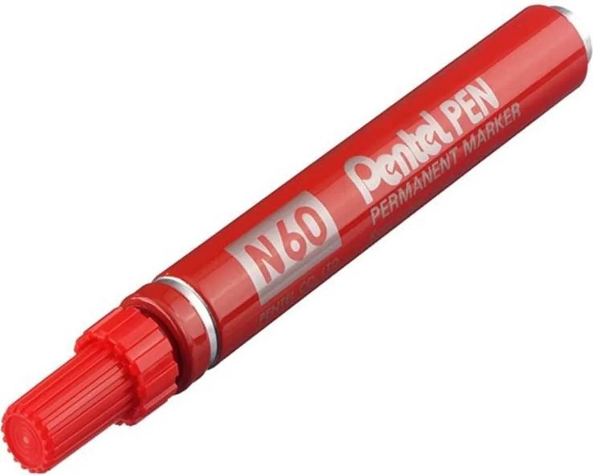 merkstift - pen afgeschuind - n60B fra Pentel i Rød – produktbillede