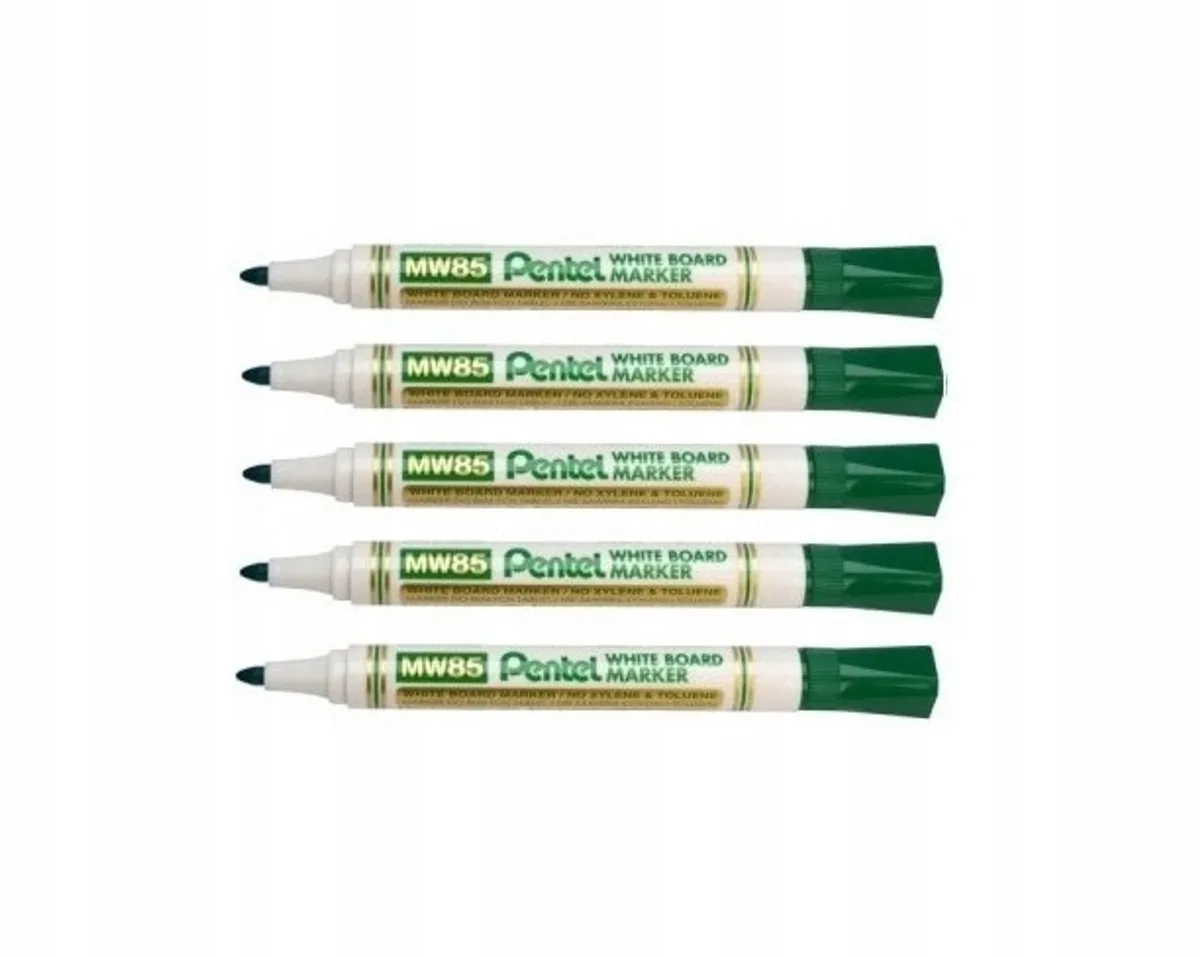 MW85 Groene Whiteboard Markers - Set van 5 van Pentel in Groen – productfoto