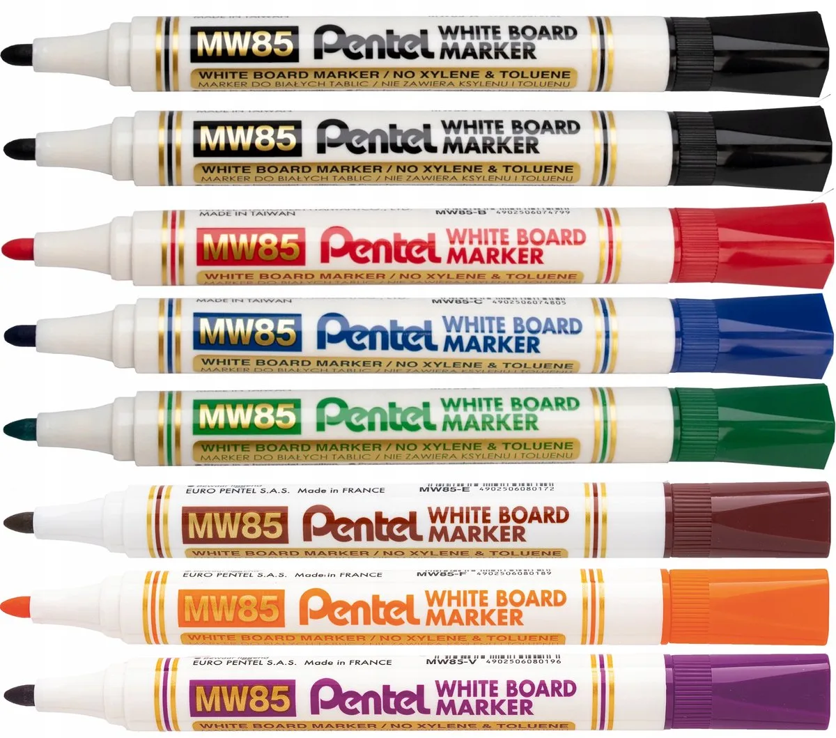 MW85 whiteboardmarkers - Set van 8 kleuren by Pentel in Multicolour – product photo