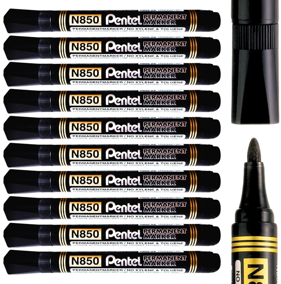 N-850 Permanente Marker - 10 Stuks by Pentel in Black – product photo