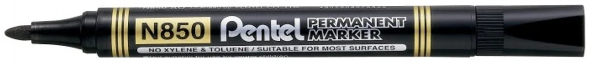 N850 permanente marker - ronde punt, lengte 1,5 mm de Pentel en Noir – photo produit