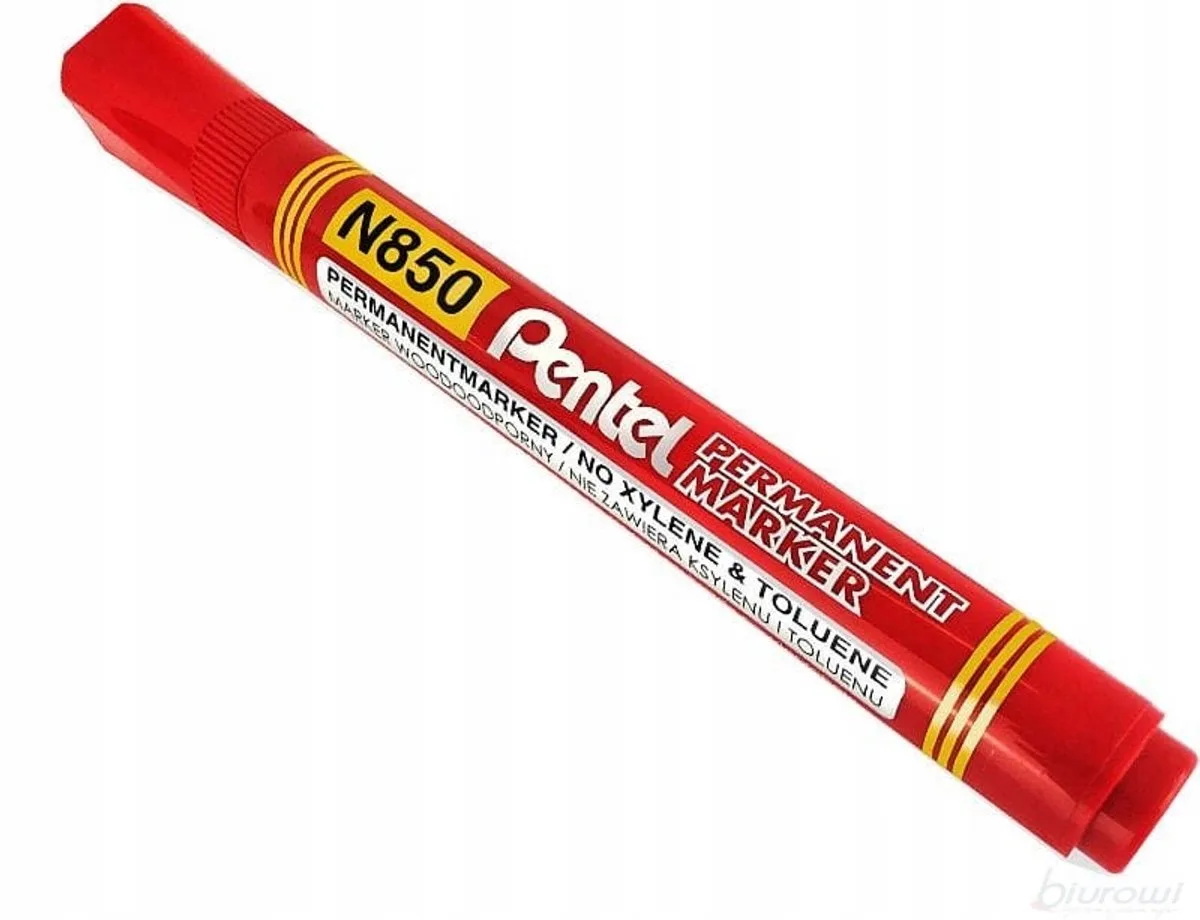 N850 Permanente Marker - Voor Gladde Oppervlakken van Pentel in Rood – productfoto