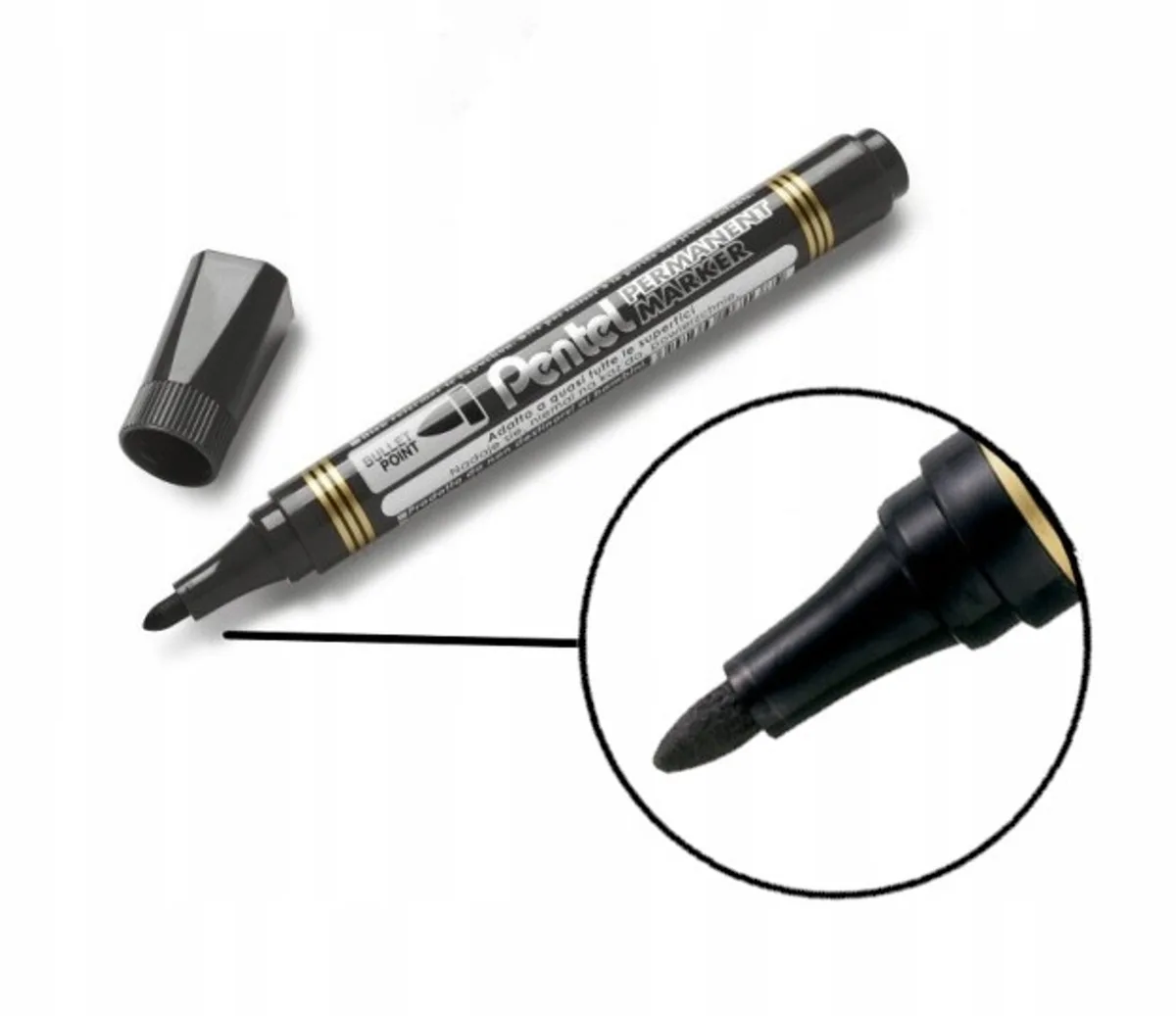 N850 Permanente Markers - Set van 15 Stuks van Pentel in Zwart – productfoto