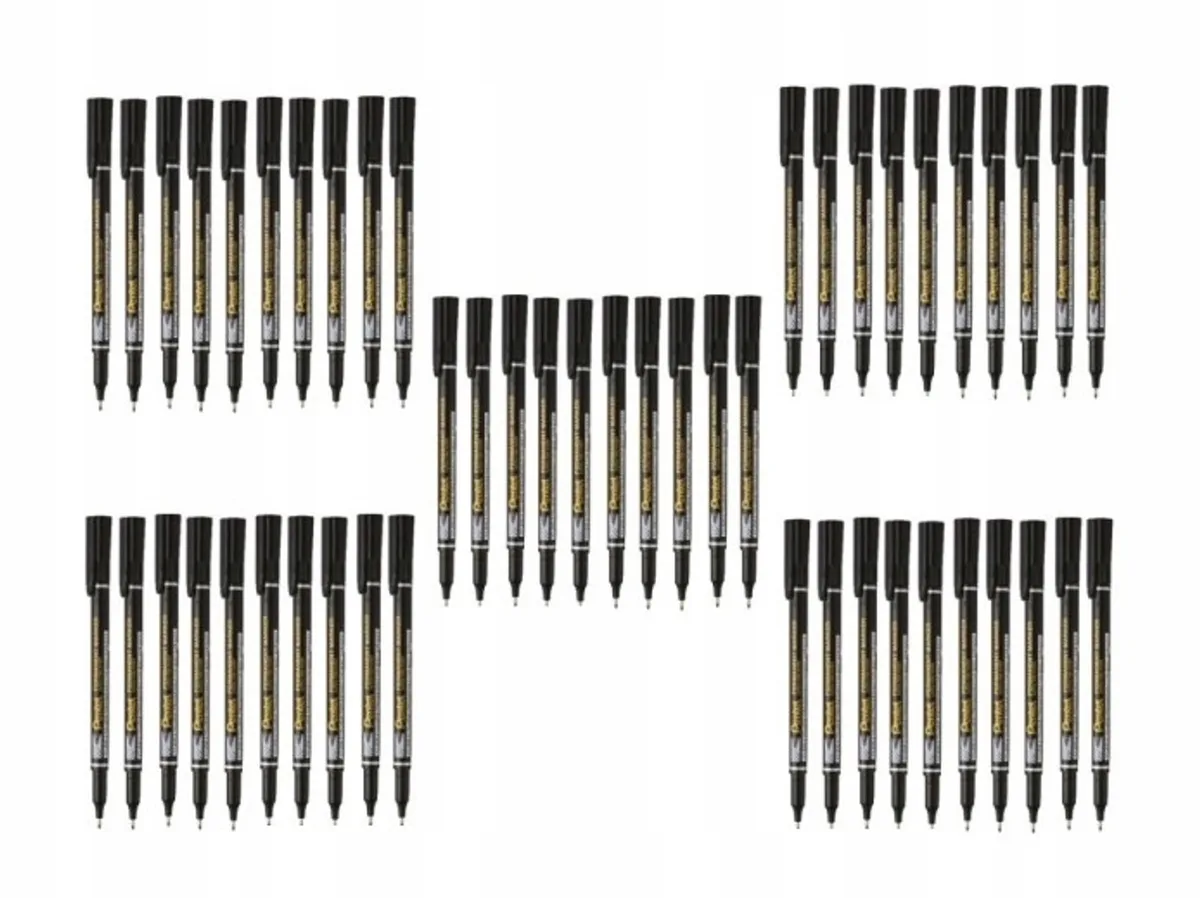 NF450 Foliepen Set - 50 Zwarte Waterdichte Markers van Pentel in Zwart – productfoto