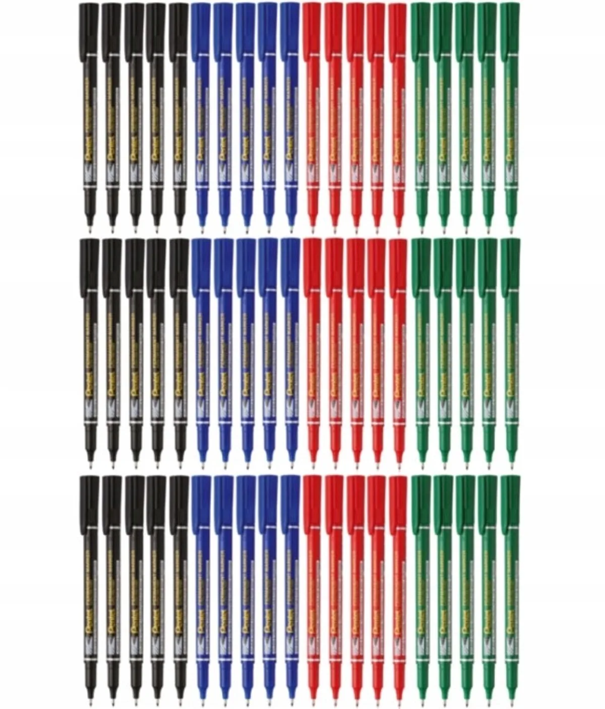 NF450 Permanente Markers Set - 60 Stuks Mix Kleuren van Pentel in Mix van zwart, Groen, Rood, Blauw – productfoto