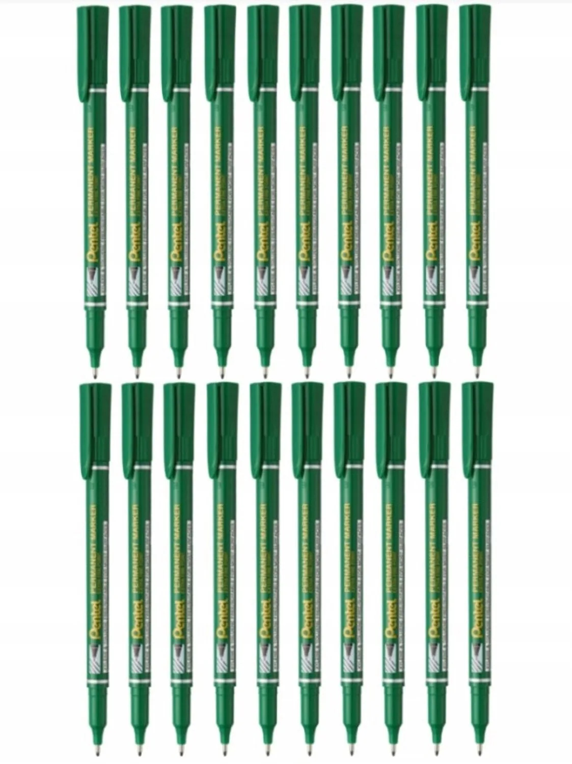 NF450 Permanente Markers - Set van 20 van Pentel in Groen – productfoto