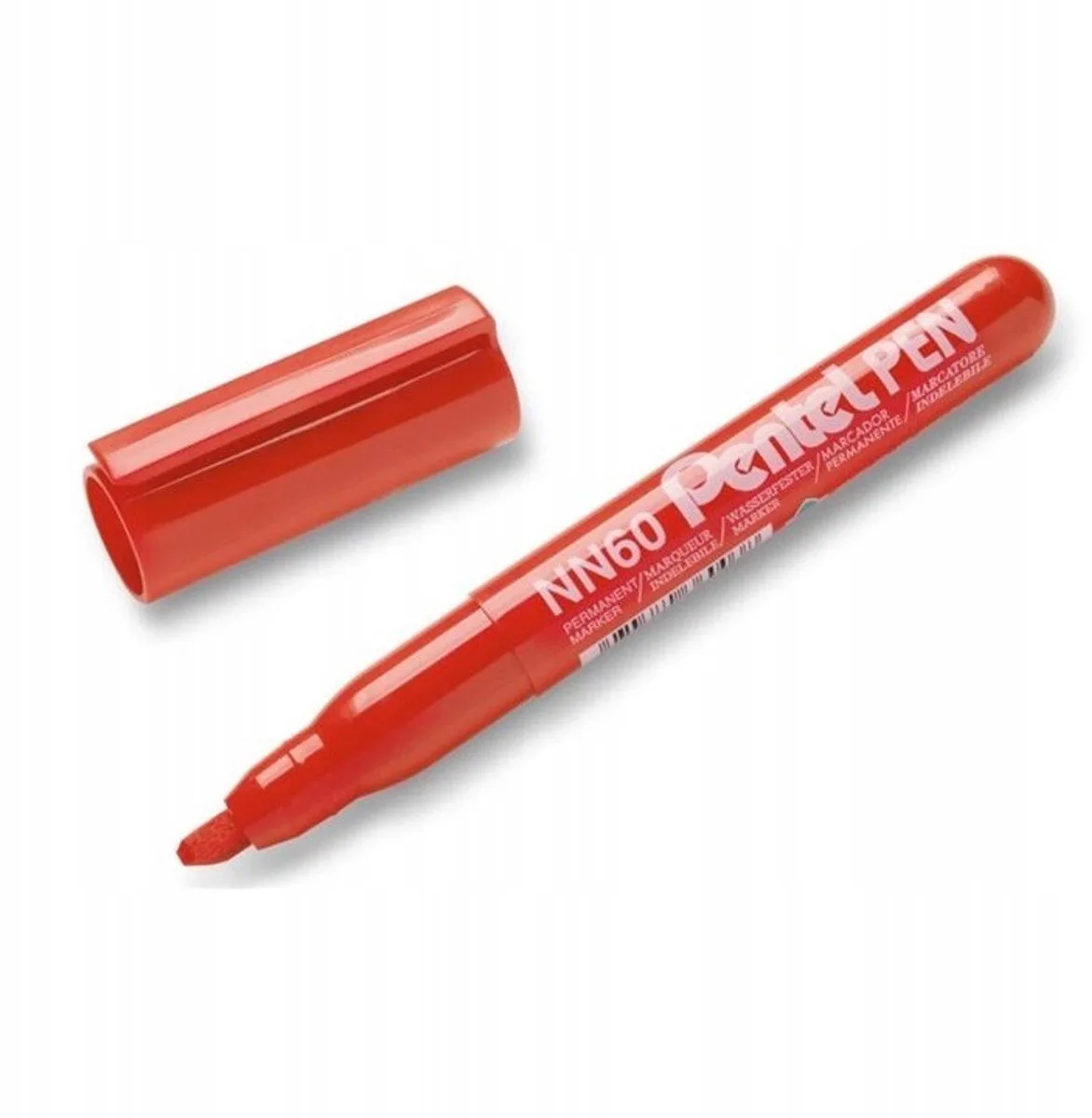 NN60 Permanente Marker - Afgeschuinde Punt von Pentel in Rot – Produktfoto