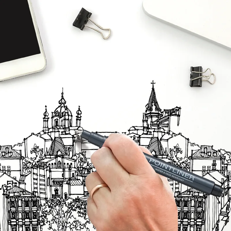 PentelArts Permanent Fineliner Pointliner, singuine, 0,5 mm von Pentel – Produktfoto