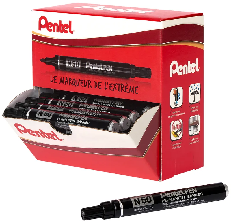 Permanent-Marker N50, schwarz, 36er Karton-Display by Pentel – product photo