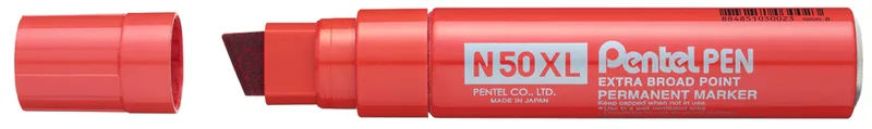 Permanent-Marker N50XL, Keilspitze breit, rot van Pentel – productfoto