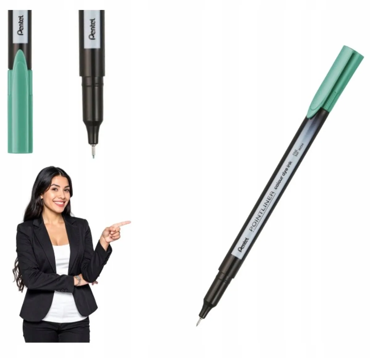 Pointliner Colour S40 fineliner, 0,4 mm - schrijven & tekenen van Pentel in Smaragdgroen – productfoto