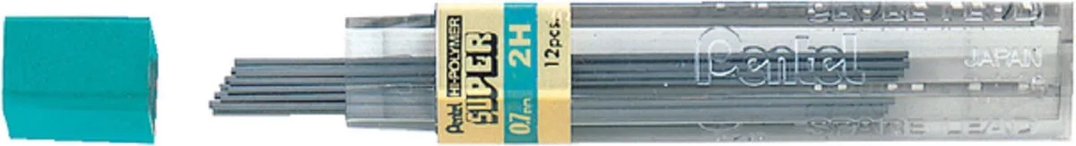 POTLOODSTIFT PENTEL 0.7MM PER KOKER 2H de Pentel en Noir – photo produit