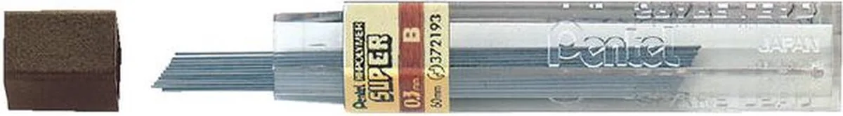 Potloodstift Pentel B 0.3mm zwart koker à 12 stuks de Pentel en Gris – photo produit