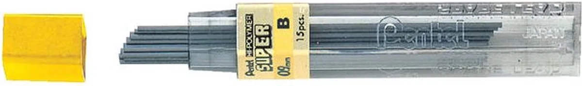 Potloodstift pentel b 0.9mm 12st zwart | 12 stuks de Pentel en Gris – photo produit