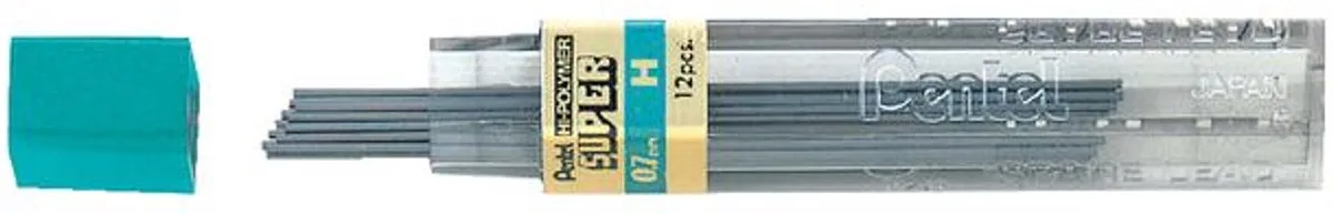 Potloodstift pentel h 0.7mm 12st zwart | 12 stuks van Pentel in Grijs – productfoto