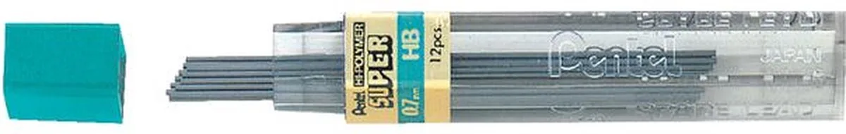 Potloodstift pentel hb 0.7mm 12st zwart | 12 stuks fra Pentel i Grafiet – produktbillede