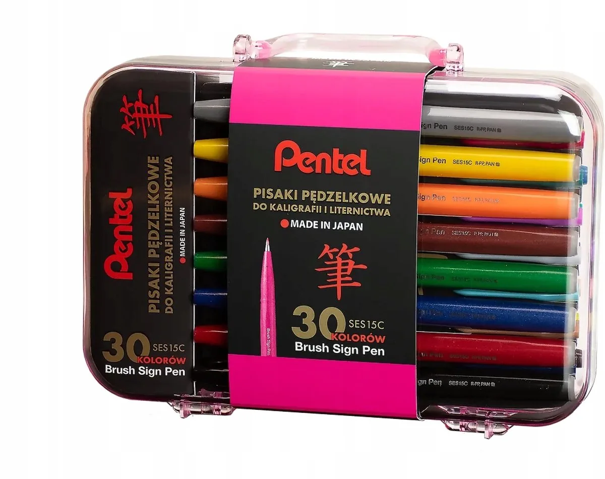 SES15 Brush Pen markerset, 30 kleuren, ideaal voor handvatbelettering de Pentel en Multicolore – photo produit