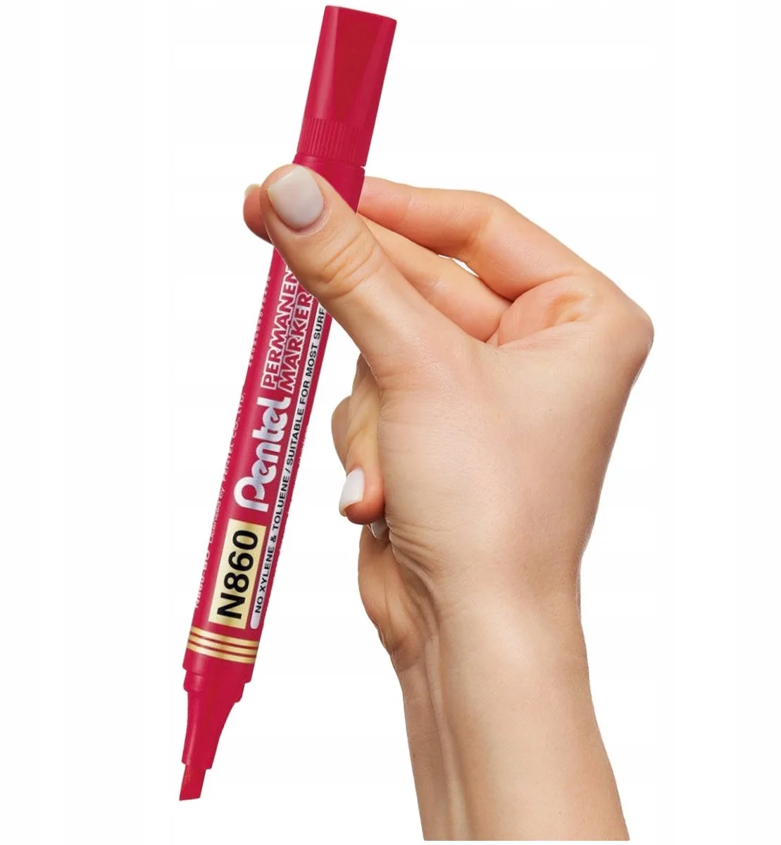 Stif Marker Permanent - Snijpunt 4,5x1,2mm fra Pentel i Rød – produktbillede