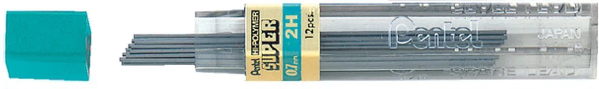 Vulpotlood vulling - 0,7 mm - 2H - 12 stuks de Pentel en Zwart 2H – photo produit