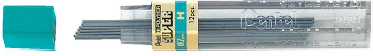 Vulpotlood Vulling - 0,7 mm - H - 12 stuks de Pentel en Zwart H – photo produit