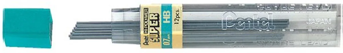 Vulpotlood vulling - 0,7 mm - HB - 12 stuks de Pentel en Zwart HB – photo produit