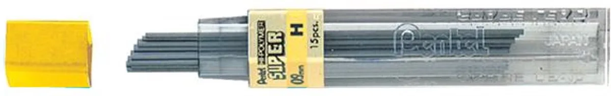 Vulpotlood vulling - 0,9 mm - H - 12 stuks von Pentel in Zwart H – Produktfoto