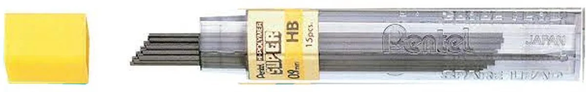 Vulpotlood vulling - 0,9 mm - HB - 12 stuks van Pentel in Zwart HB – productfoto