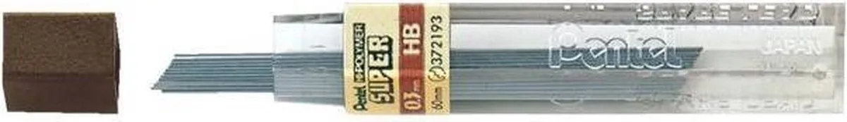 Vulpotlood Vulling Pentel - 0,3 mm HB - 12 stuks de Pentel en Noir – photo produit