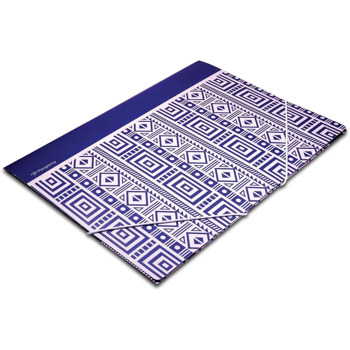 Ethnic elastomap met kleppen, ft A4, blauw by Pergamy – product photo