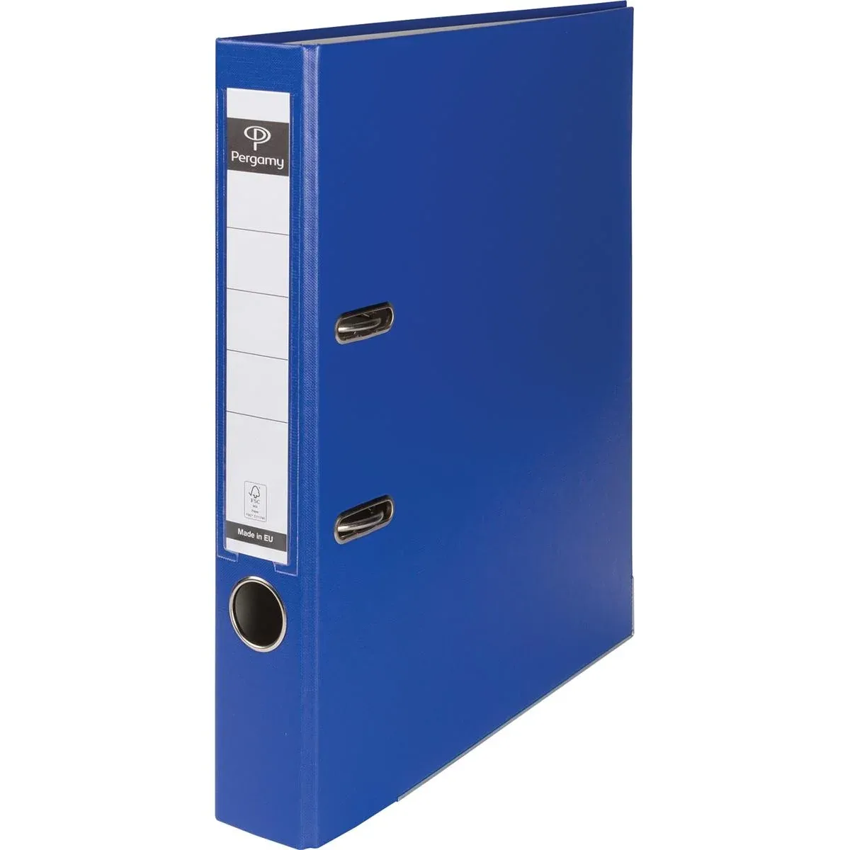 ordner, voor ft A4, uit PP en papier, met beschermrand, rug van 5 cm, blauw fra Pergamy – produktbillede