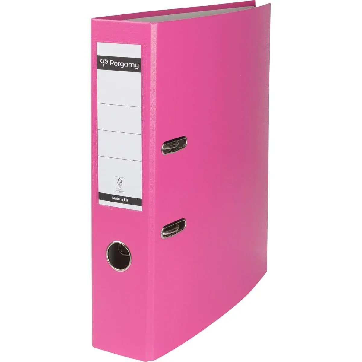 ordner, voor ft A4, uit PP en papier, zonder beschermrand, rug van 7,5 cm, roze från Pergamy – produktbild