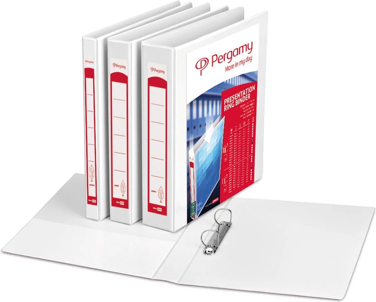 PERS RINGMAP A4 16MM 2R WI fra Pergamy i Hvid – produktbillede