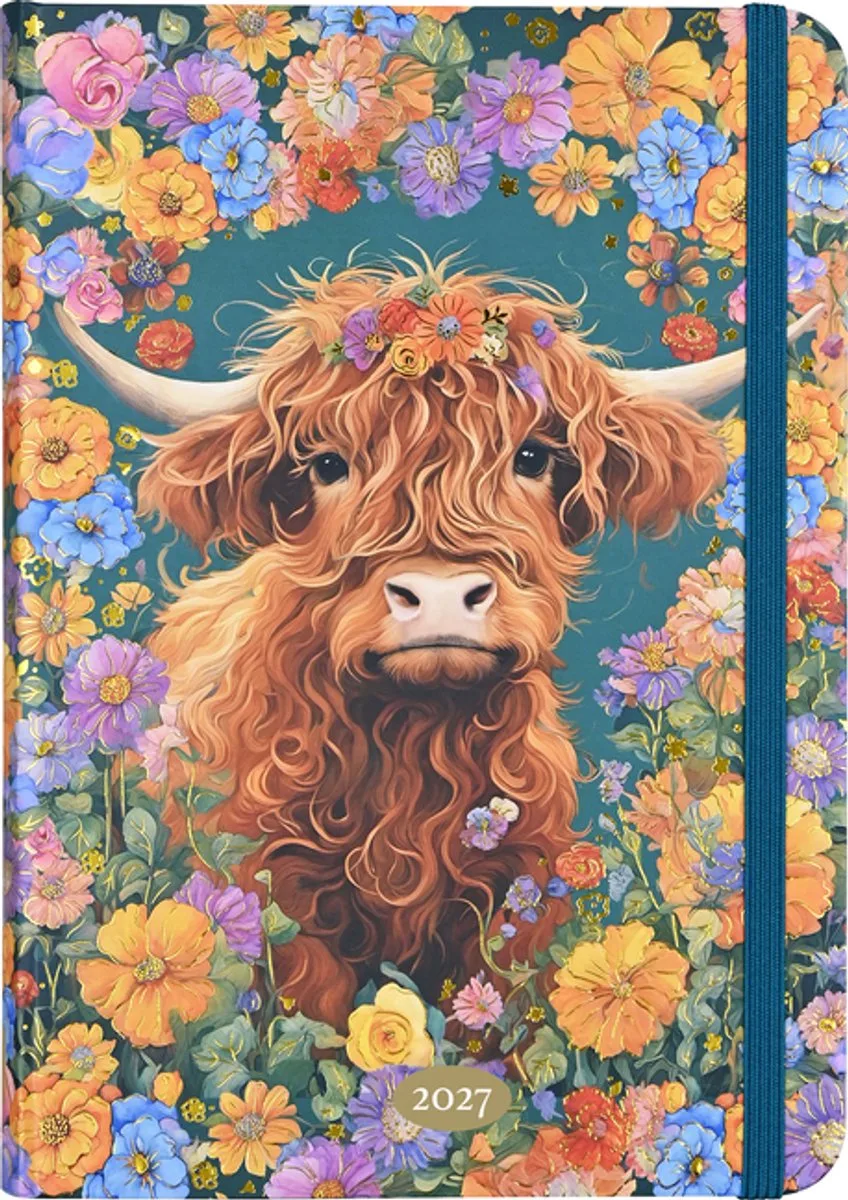 2027 Highland Cow Weekly Planner (16 Months, Sept 2026 to Dec 2027) by Peter Pauper in Multicolour – product photo