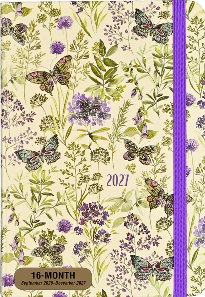 Amethyst Butterflies Compact diary 16-mnds 2027 van Peter Pauper in Meerkleurig – productfoto