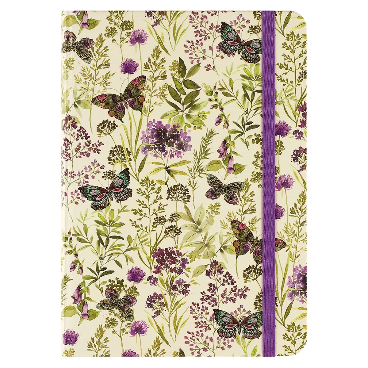 compacte notitieboek - Amethyst Butterflies - met elastieksluiting - 13x18 cm fra Peter Pauper i Flerfarvet – produktbillede