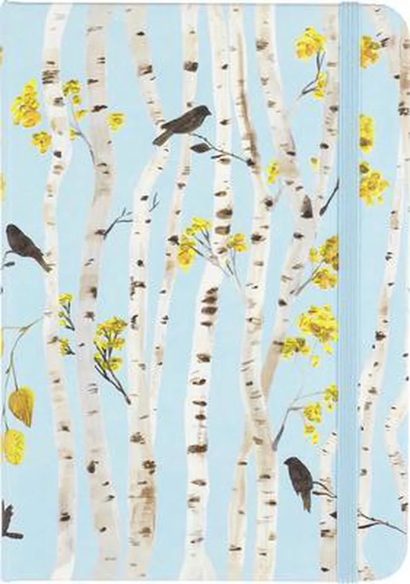 compacte notitieboek - Birch Woods - met elastieksluiting - 13x18 cm fra Peter Pauper i Flerfarvet – produktbillede