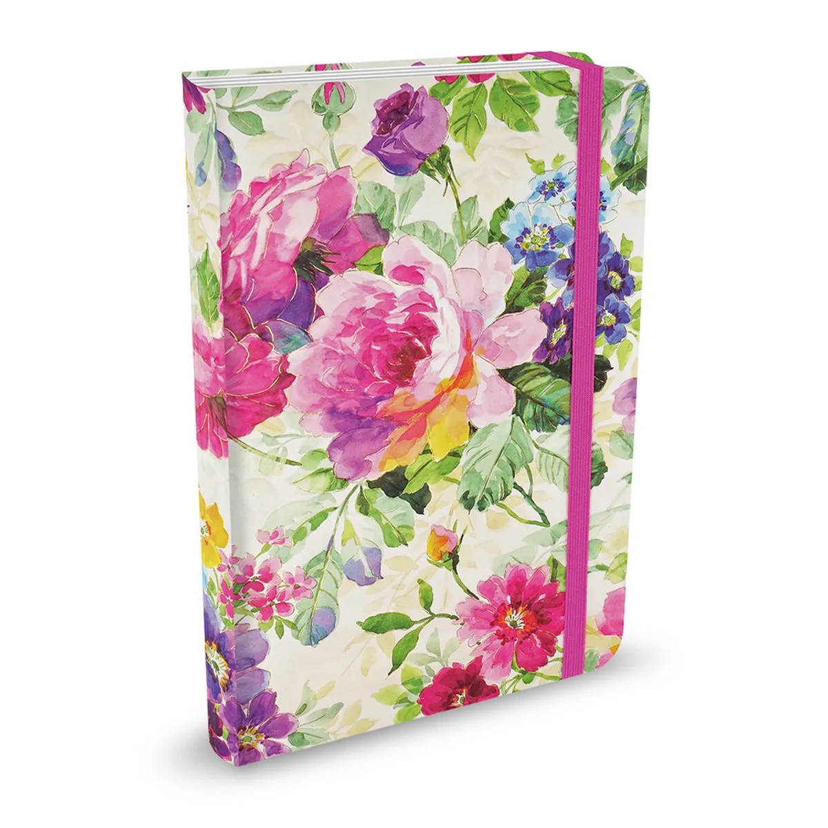 compacte notitieboek - Peony Garden - met elastieksluiting - 13x18 cm de Peter Pauper en Multicolore – photo produit