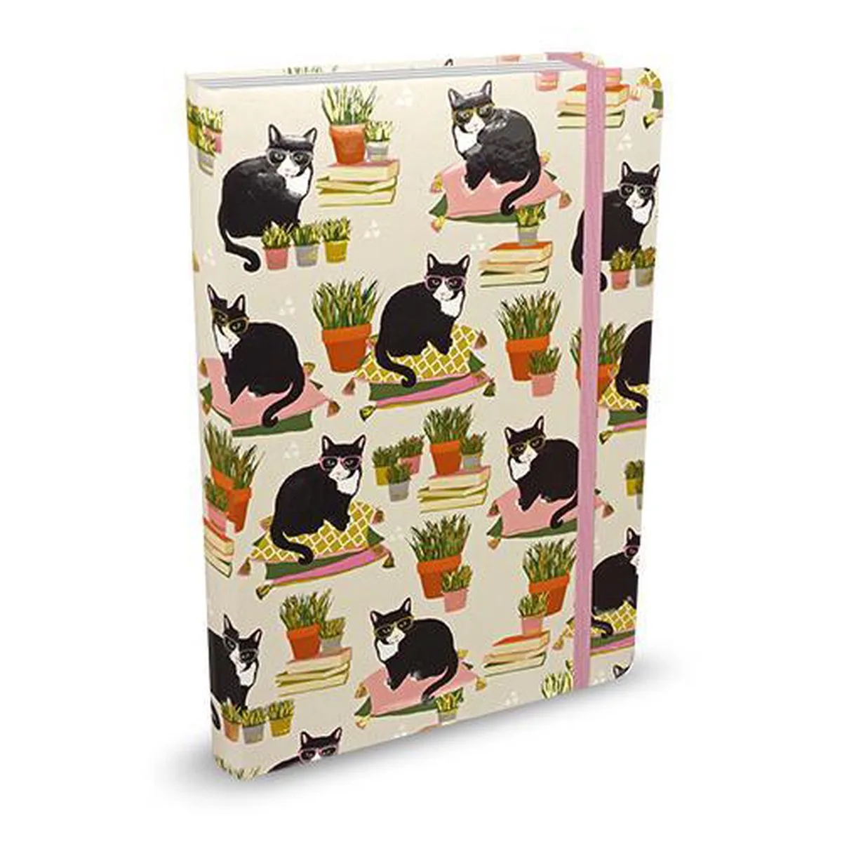 compacte notitieboek - Smarty Cats - met elastieksluiting - 13x18 cm de Peter Pauper en Multicolore – photo produit