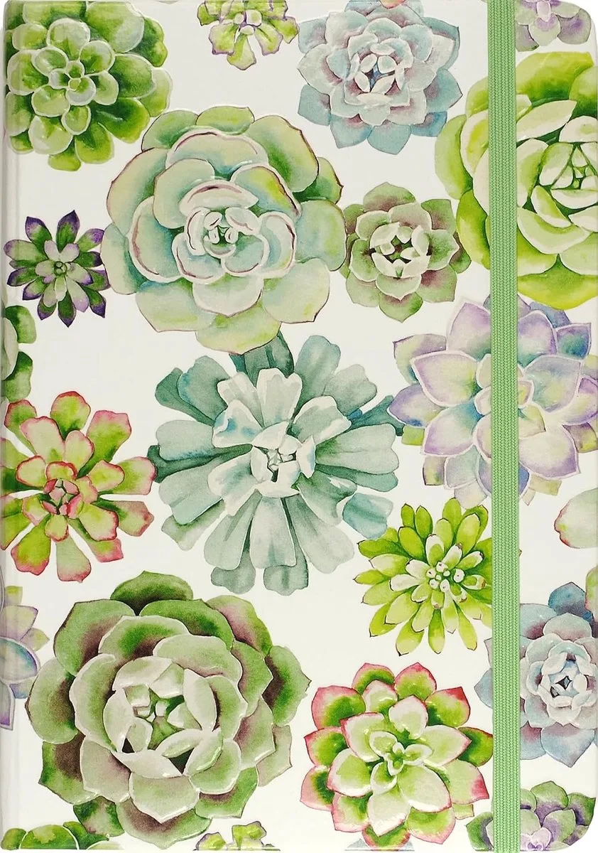 compacte notitieboek - Succulent Garden - met elastieksluiting - 13x18 cm fra Peter Pauper i Flerfarvet – produktbillede