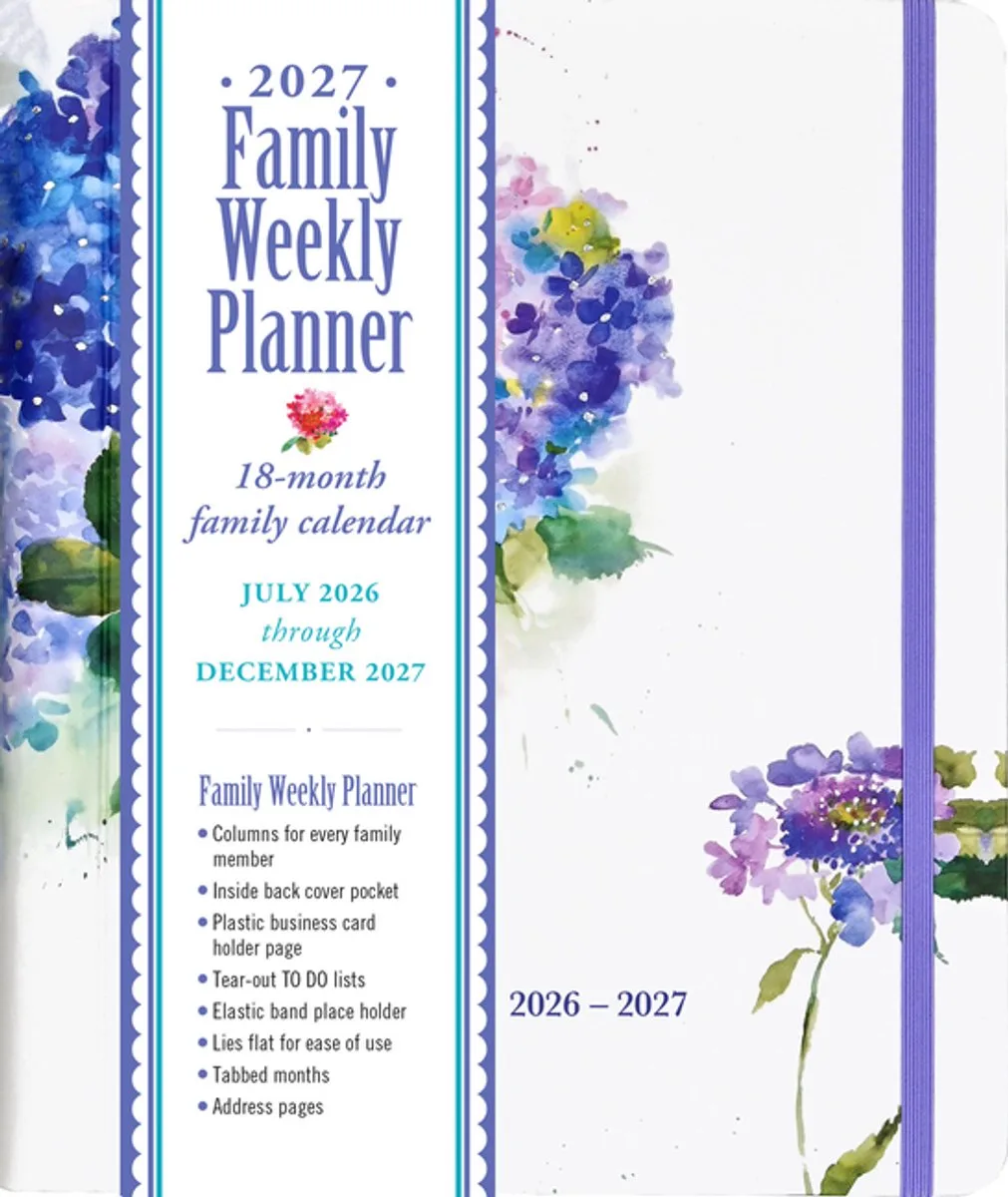 Family Weekly planner Hydrangeas (18-mnds) 2027 by Peter Pauper in Multicolour – product photo